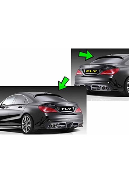 Mercedes Cla (W117) Boyalı (Pianoblack) Cam Üstü Spoiler 2013-2019 Arası