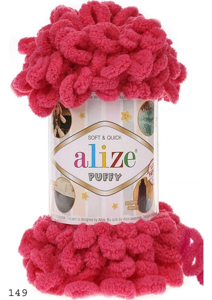 Puffy El Örgü Ipliği 5'li Paket Fuşya 149