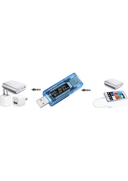 Keweisi USB Tester Akım Ölçer Voltmetre Ampermetre