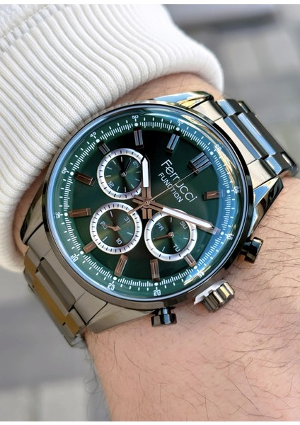 Function FCF.03299FM.04 Çelik Kordon Erkek Kol Saati