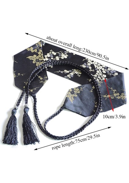 Japon Retro Püskül Kimono Kemer Kadın Geniş Korse Kuşağı Moda Çiçek Baskılı Yukata Kanat Kravat Etnik Tarzı Elbise Kemeri (Yurt Dışından) fiyatları