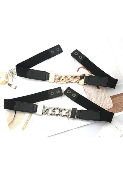 Altın Zincir Kemer Elastik Gümüş Metal Bel Kemerleri Kadınlar Için Yüksek Kaliteli Streç Kuşak Bayanlar Ceket Ketting Riem Kemer (Yurt Dışından)