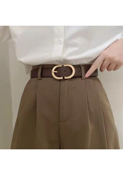 105 cm Kadın Moda Kemer Basit Metal Tokalı Kemer Kadınlar Için Siyah Takım Elbise Kot Giyim Aksesuarları (Yurt Dışından)