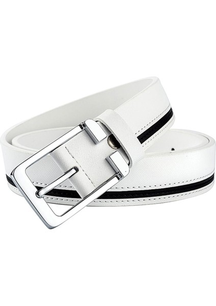 Klasik Dana Derisi Iş Kemer Erkekler Erkek Bel Kayışı Deri Pin Toka Beyaz Hakiki Deri Erkekler Için Pantolon Bandı Ceinture (Yurt Dışından)