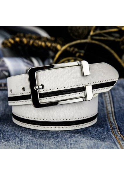 Klasik Dana Derisi Iş Kemer Erkekler Erkek Bel Kayışı Deri Pin Toka Beyaz Hakiki Deri Erkekler Için Pantolon Bandı Ceinture (Yurt Dışından) fiyatları