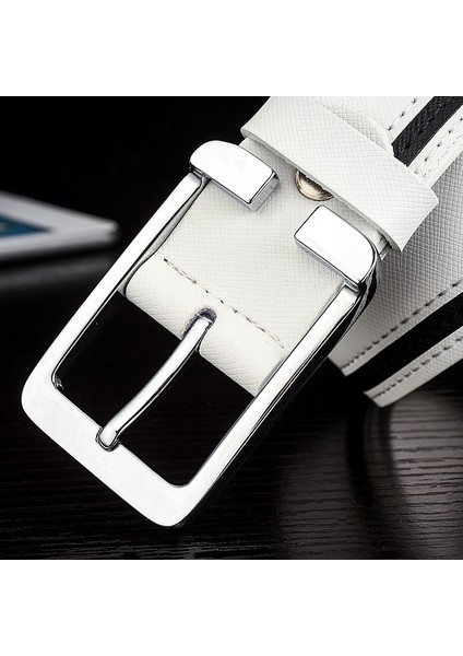 Klasik Dana Derisi Iş Kemer Erkekler Erkek Bel Kayışı Deri Pin Toka Beyaz Hakiki Deri Erkekler Için Pantolon Bandı Ceinture (Yurt Dışından) indirimleri