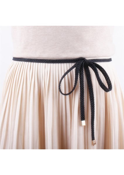 Kızlar Vintage Kahverengi Ince Kemerler Kadın Elbise Örme Dokuma Örgülü Kayış Kemer Bel Düğümlü Halat Lüks Moda Bayanlar (Yurt Dışından) fiyatları