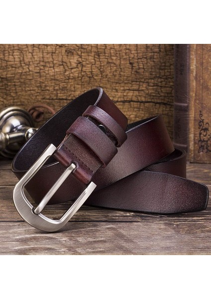 Schinteon Erkek Inek Derisi Deri Jean Pin Toka Kemer Rahat Bel Kayışı Yüksek Kaliteli Sarı (Yurt Dışından) modelleri