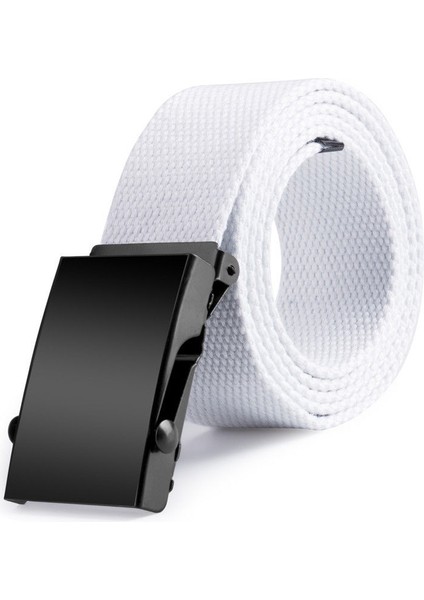 2022 Yeni Bel Kemerleri Erkek Bayan Unisex Pamuk Kanvas Kumaş Dokuma Siyah Tokalı Kemer Ordu Aksesuarları (Yurt Dışından) fırsatları