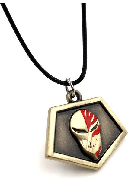 Japonya Anime Bleach Kolye Kolye Karikatür Kurosaki Ichigo Maskesi Takı Çelik Zincir Gerdanlık Erkekler Kolye Erkek Kazak Dekorasyon (Yurt Dışından) modelleri