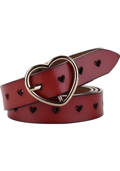 Hakiki Deri Kalp Şeklinde Sığır Derisi Kadın Kemerleri Kahverengi Kadın Kot Kemer (Yurt Dışından) fırsatları
