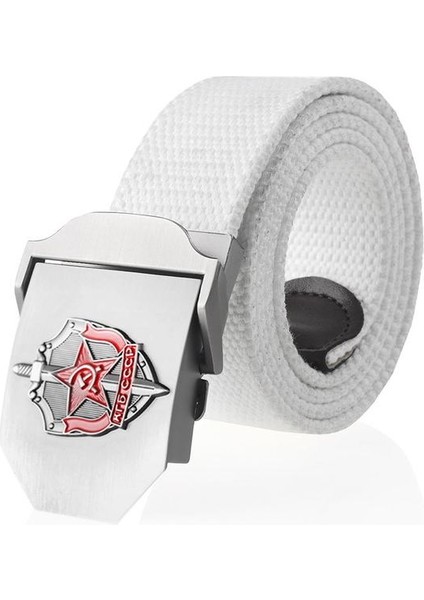 Supsindy Adam Kanvas Kemer 3D Sovyet Kgb Metal Toka Kot Kemerler Erkekler Için Cccp Ordu Askeri Taktik Kemerler Erkek Kayış Siyah (Yurt Dışından)