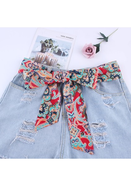 Yeni Moda Kadın Kumaş Tasarımcıları Kemerler Şerit Şifon Baskı Elbiseler Için Düğüm Halat Kot Geniş Kemer Kemerleri (Yurt Dışından) fiyatları