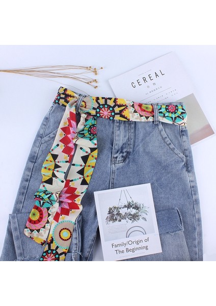 Yeni Moda Kadın Kumaş Tasarımcıları Kemerler Şerit Şifon Baskı Elbiseler Için Düğüm Halat Kot Geniş Kemer Kemerleri (Yurt Dışından) fırsatları