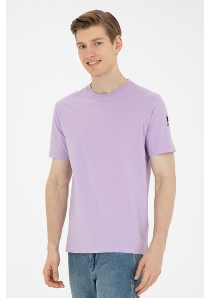 Erkek Lila Basic T-Shirt 50284618-Vr034