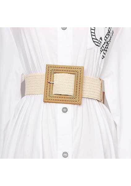 Yeni Kadın Plaj Bohemia Elastik Kemer Kuşak Kare Toka Örgülü Kemer Yaz Elbisesi Kadın Kore Moda Kayışı (Yurt Dışından) fırsatları