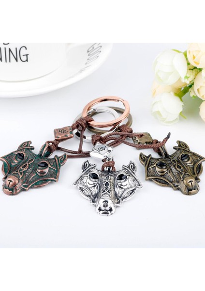 Biblo Retro Kurt Başkanı Anahtarlık Hint Takı Iskandinav Viking Maskesi Cosplay Anahtar Yüzükler Брелок Erkekler Anahtar Yuvarlak Kolye (Yurt Dışından)