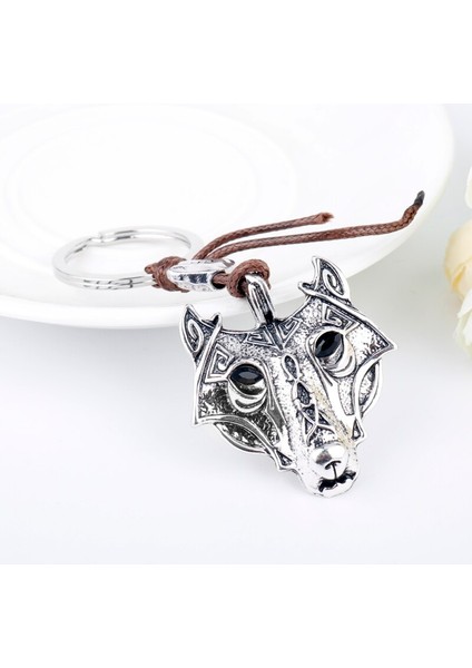 Biblo Retro Kurt Başkanı Anahtarlık Hint Takı Iskandinav Viking Maskesi Cosplay Anahtar Yüzükler Брелок Erkekler Anahtar Yuvarlak Kolye (Yurt Dışından) fırsatları