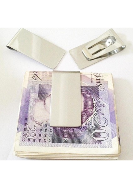 2022 Siyah Para Klip Erkek Paslanmaz Çelik Gümüş Nakit Tutucu Erkek Mini Çanta Metal Fatura Kelepçesi Ince Cep Kımlık Kredi Kartı Klasörü (Yurt Dışından)