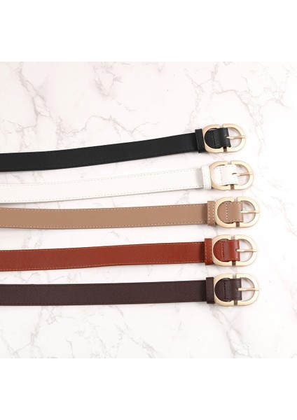 Yeni Klasik Retro Moda Tüm Maç Deri Hafif Vücut Yuvarlak Toka Basit Daire Pin Kemerler Kadınlar Için Moda Kot Kadın (Yurt Dışından) modelleri