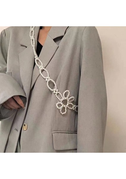 Moda Kadın Çiçek Inci Kemer Kadın Zarif Zincir Kemerler Bayanlar Lüks Marka Tasarımcısı Elbise Bel Kayışı Kızlar Kemer 280 (Yurt Dışından) modelleri
