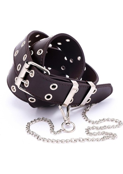 Loveshopping* Punk Zincir Deri Kemer Ayarlanabilir Sıra Deliği Pim Tokalı Bel Kemerleri Kot Kemer (Yurt Dışından)