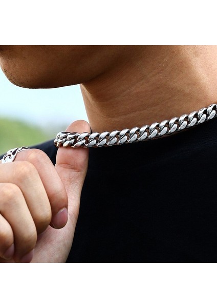 Hnsp Büyük Boy 14 mm Paslanmaz Çelik Zincir Küba Kolye Erkekler Için Boyun Punk Takı Erkek Zincirler (Yurt Dışından) fırsatları