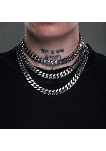 Hnsp Büyük Boy 14 mm Paslanmaz Çelik Zincir Küba Kolye Erkekler Için Boyun Punk Takı Erkek Zincirler (Yurt Dışından) indirimleri