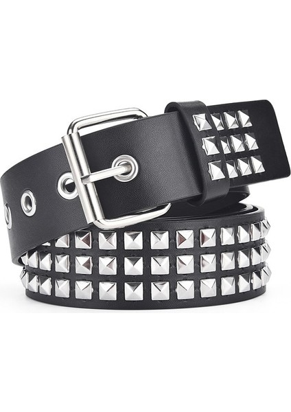 2022 Yeni Lüks Kare Başlı Perçin Kemer Metal Piramit Sapanlar Erkekler ve Kadınlar Punk Rock Donanım Kot Tasarımcısı Kadın Bel Kemerleri (Yurt Dışından) fiyatları