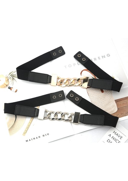 Lüks Altın Zincir Kemer Elastik Gümüş Metal Bel Kemerleri Kadınlar Için Yüksek Kaliteli Streç Bayanlar Ceket Ketting Riem Kemer 2.3 cm (Yurt Dışından) modelleri