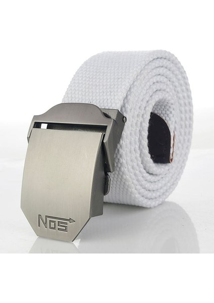 Bokadiao Menampwomen Askeri Kanvas Lüks Metal Toka Kot Kemer Beyaz Ordu Taktik Kemerler Kadınlar Için Kemer Kayışı Erkek (Yurt Dışından)