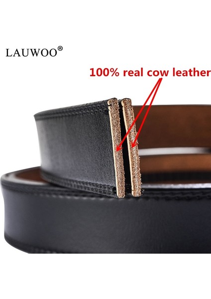 100% Inek Deri Hiçbir Toka 3.5 cm Genişliğinde Gerçek Hakiki Deri Kemer Otomatik Toka Askı Olmadan Tasarımcı Kemerler Erkekler Yüksek (Yurt Dışından) fiyatları