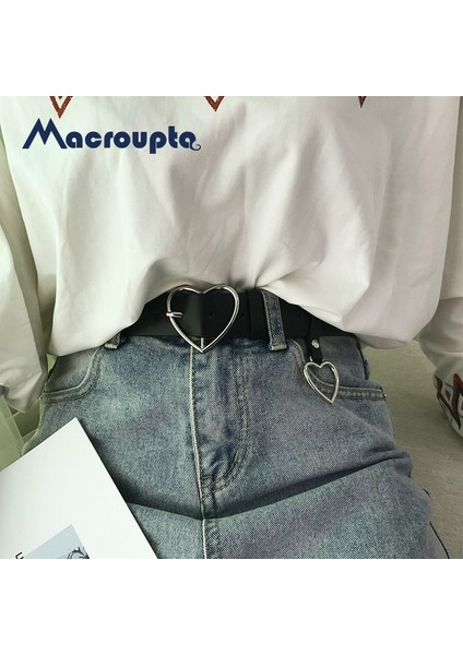 Moda Kadın Pu Deri Kemer Kalp Kadın Sevimli Siyah Harajuku Kemer Bayan Pantolon Parti Elbise Kalp Kemerler Kot (Yurt Dışından) fiyatları