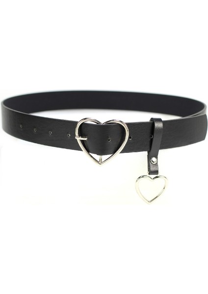 Moda Kadın Pu Deri Kemer Kalp Kadın Sevimli Siyah Harajuku Kemer Bayan Pantolon Parti Elbise Kalp Kemerler Kot (Yurt Dışından) modelleri