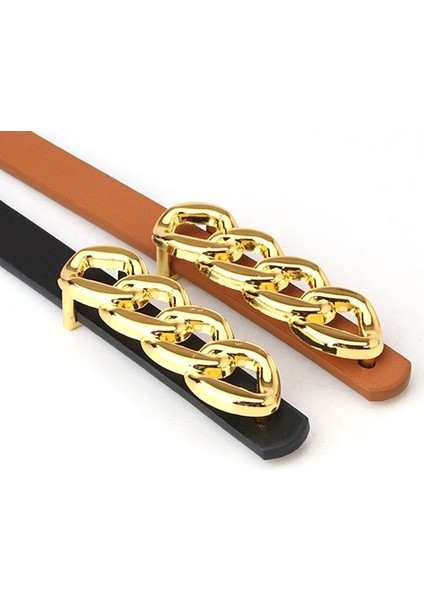 Moda Altın Gümüş Metal Toka Kadın Kemerler Zincir Toka Deri Ince Kemer Elbise Gömlek Kadın Bayanlar Kızlar Için Kemerler (Yurt Dışından) indirimleri