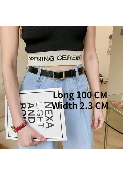 Pu Deri Kemer Kadınlar Için Kare Toka Pin Toka Kot Siyah Kemer Şık Lüks Marka Bayanlar Vintage Kayış Kadın Kemer (Yurt Dışından) indirimleri