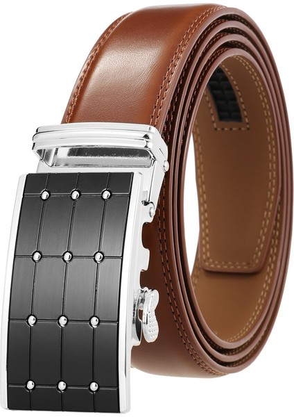 3.5 cm Genişlik Yüksek Kaliteli Inek Hakiki Deri Kemer Erkekler Için Iş Metal Otomatik Toka Cırcır Koyu Kahverengi Erkek Kemerleri G183 (Yurt Dışından) fırsatları