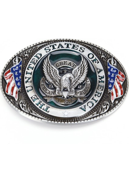 Loveshopping * Batı Tarzı Yeni Abd Amerikan Bayrağı Kartal Metal Alaşımlı Moda Erkek Kemer Tokası (Yurt Dışından)