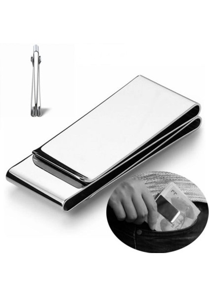Parlak Paslanmaz Çelik Ince Cep Erkek Tasarım Para Klip Cüzdan Nakit Kimlik Kredi Kartı Iş Doları Euro Tutucu Metal Fatura Kelepçesi (Yurt Dışından) fiyatları