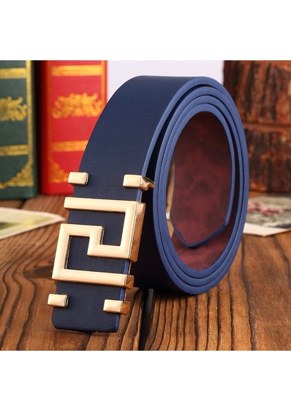 Desen Metal Düğme Yüksek Kaliteli Pürüzsüz Toka Erkek Kemerleri. Kadınlar Için Klasik Basit Kore Versiyonu Moda Vahşi Kemer (Yurt Dışından)