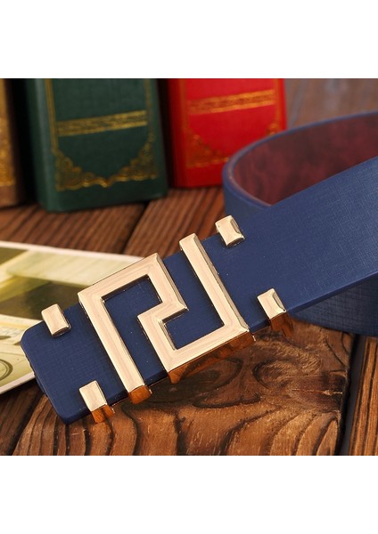 Desen Metal Düğme Yüksek Kaliteli Pürüzsüz Toka Erkek Kemerleri. Kadınlar Için Klasik Basit Kore Versiyonu Moda Vahşi Kemer (Yurt Dışından) fırsatları