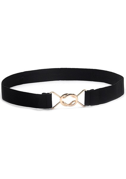 Adet Moda Kadın Kemerleri Pu Siyah Beyaz Bel Bandı Ince Elastik Bel Kemeri Elbise Giyim Aksesuarları (Yurt Dışından)