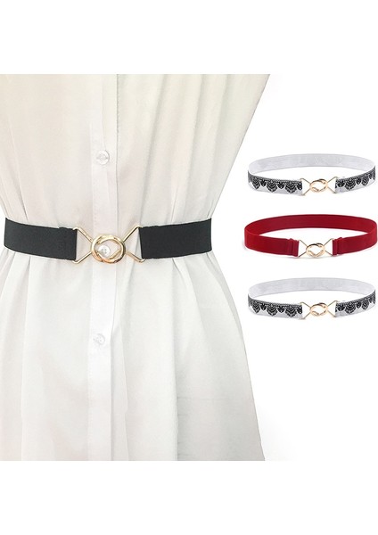 Adet Moda Kadın Kemerleri Pu Siyah Beyaz Bel Bandı Ince Elastik Bel Kemeri Elbise Giyim Aksesuarları (Yurt Dışından) modelleri