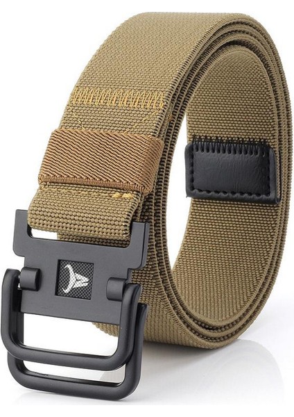 Çift Halkalı Toka Naylon Elastik Streç Dayanıklı Kanvas Kemer Rahat Vahşi Kemer 120 cm (Yurt Dışından)