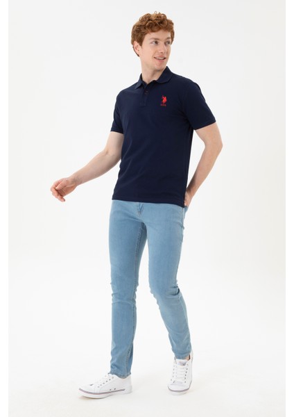 Erkek Lacivert Tişört Basic 50284633-VR033 fırsatları