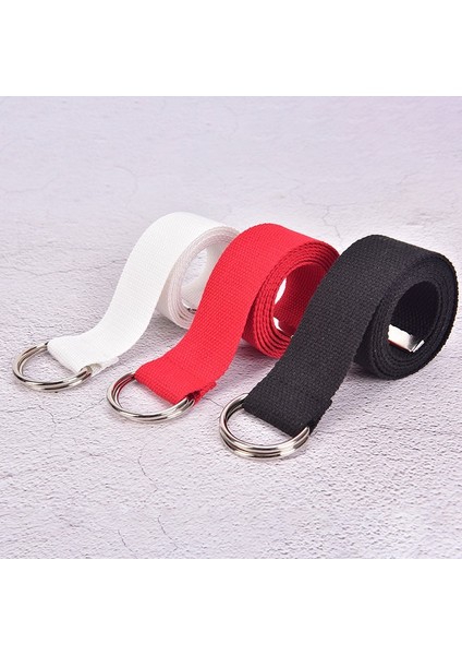 Moda Rahat Unisex Naylon Kanvas Kumaş Kemer Kayışı D Halka Toka Bel Bandı Düz Renk Uzun Kumaş Elbise Örme Kemer (Yurt Dışından)