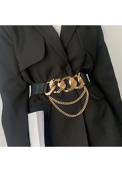 Lüks Marka Altın Zincir Kemer Elastik Gümüş Metal Bel Kemerleri Kadınlar Için Yüksek Kaliteli Streç Bayanlar Ceket Ketting Riem Kemer (Yurt Dışından) fiyatları