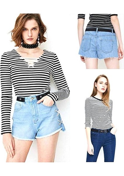 Pu Deri Tokasız Bel Kemeri Elbise Kot Pantolon Papatya Ayarlanabilir Hiçbir Toka Esnek Kemer Erkek Kadın Elastik Bel Kemeri (Yurt Dışından) fiyatları