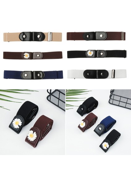 Pu Deri Tokasız Bel Kemeri Elbise Kot Pantolon Papatya Ayarlanabilir Hiçbir Toka Esnek Kemer Erkek Kadın Elastik Bel Kemeri (Yurt Dışından) modelleri