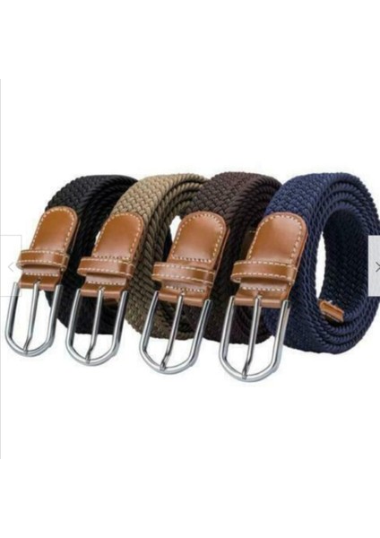 Yüksek Kalite Moda Örgülü Elastik Kemer Erkekler Kadınlar Için Dokuma Kanvas Streç Bel Kayışı Dokuma Kemerler Kot (Yurt Dışından)